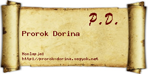 Prorok Dorina névjegykártya